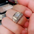 thumbnail image 5 of Bling Pinky Ring for Men 18K Gold Plated Simulated Diamond Ring Hip Hop Iced Out Men's Gold Ring Size 7-12, 5 of 5