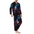 thumbnail image 2 of Fotbe Colorful Betta Fish Pijama de Hombre con Estampado de Manga Larga, Conjunto de 2 Piezas, Ropa de Dormir Suave y Cómoda con Bolsillos-Large, 2 of 7