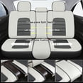 thumbnail image 5 of Fit for Hyundai Sonata 2024 Seat Cover, Gray and White Car Seat Covers, Leather 5 Seats Full Set With a Headrest and Lumbar Support Non-slip, Protect Car Seats, 5 of 7