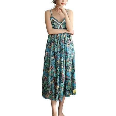 Defitshape Women s Victorian Nightgown Elastic Band Padded Lounge Dress Lingerie Chemise Slip Deep V Neck Vintage Princess Old Fashioned Lounge Dress Blue Large