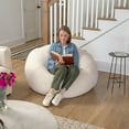 thumbnail image 5 of Emma + Oliver Large Natural Faux Sherpa Refillable Bean Bag Chair for Kids and Teens, 5 of 12