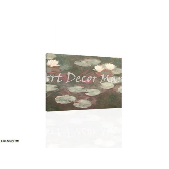 Pink Water Lilies-Monet - CANVAS OR WALL ART PRINT