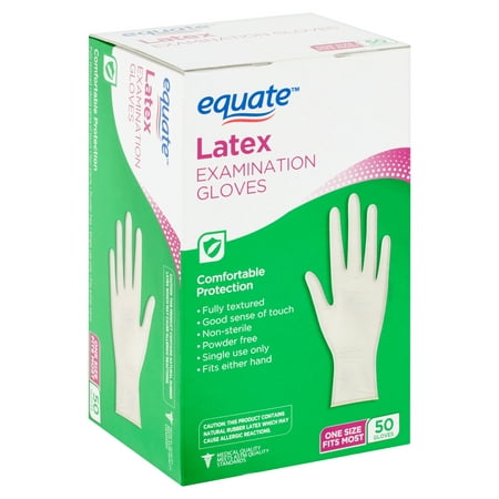 Equate Latex Examination Gloves, 50 Count