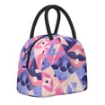 thumbnail image 2 of YFYANG Portable Waterproof Insulated Lunch Bag, Purple Abstract Watercolor Geometric Reusable Cooler Bag / Picnic Bag for Adults Teens, 2 of 9
