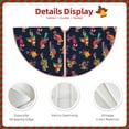 thumbnail image 3 of Xecao Colorful Birds Pattern Christmas Tree Skirt Round Xmas Tree Mat Base Cover for Holiday Home Decorations-30", 3 of 6