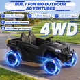 thumbnail image 3 of Wisairt 24V Kids Golf Cart, 4WD 2-Seater Electric Ride On Car for Big Kids, 4×200W Motors, Ages 3-8, Remote Control, Detachable Awning, Electric Dump Bed & Shovel, Black, 3 of 12