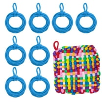 Uxcell 50 Pcs Potholder Loom Refill Loops, Elastic Potholder Weaving Refill Loops Knitting Kit Supplies in Rainbow Colors for Girls DIY Crafts 7" Weaving Loom, Blue