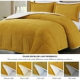 thumbnail image 5 of Chezmoi Collection Ultra-Soft Micromink Sherpa Queen Size Comforter Set with 2 Pillow Shams, Reversible Plush Bedding Comforter 3-Piece, Mustard Yellow, 5 of 8
