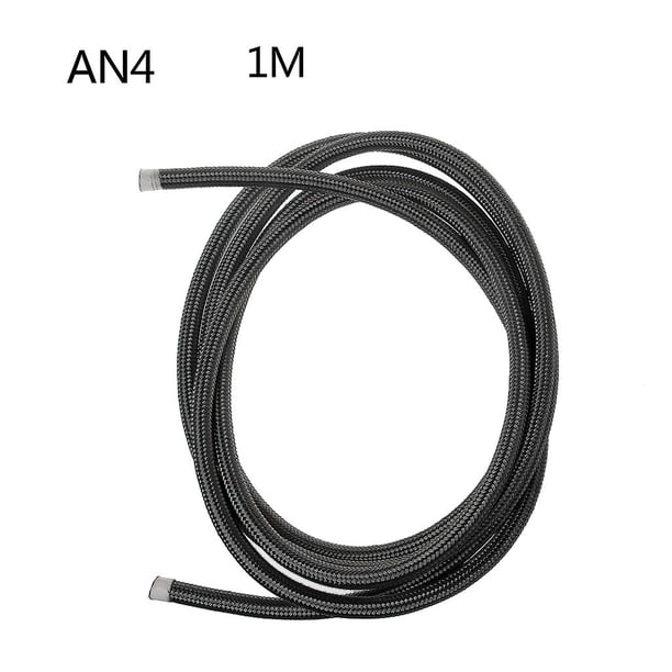 4 Manguera trenzada de acero de nailon An4 An6 An8 An10 de 1 metro para combustible de aceite de frenos de coche