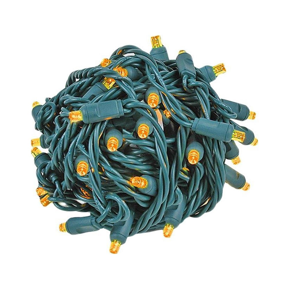 Novelty Lights 25FT 50 Light LED Orange, Outdoor String Lights, Corded Electric, Dimmable