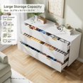 thumbnail image 4 of Historyli 6 Drawer Dresser,Wood Chest of Drawers Organizer Storage with Gold Handle,Large Storage Cabinet,Modern Design Dresser for Bedroom,Closet,White, 4 of 7