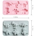 thumbnail image 3 of 2 moldes de gelatina de dinosaurio, moldes de jabón de dinosaurio para niños, moldes de silicona para decoración de pasteles de dinosaurio (rosa y gris), 3 of 7