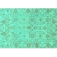 thumbnail image 1 of Ahgly Company Machine Washable Indoor Rectangle Oriental Turquoise Blue Traditional Area Rugs, 2' x 3', 1 of 4