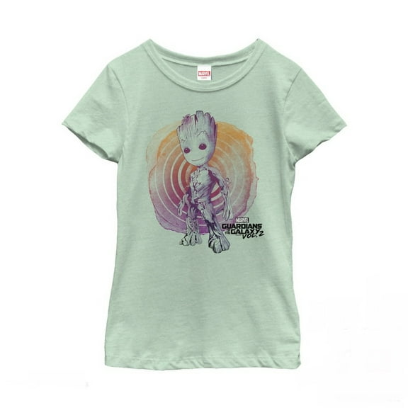 Girl's Marvel Guardians of the Galaxy Vol. 2 Groot Swirl  Graphic Tee Mint X Large