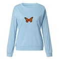 thumbnail image 1 of Women's Fashion Solid Color Butterfly Print Sweater Long Sleeves, 1 of 3
