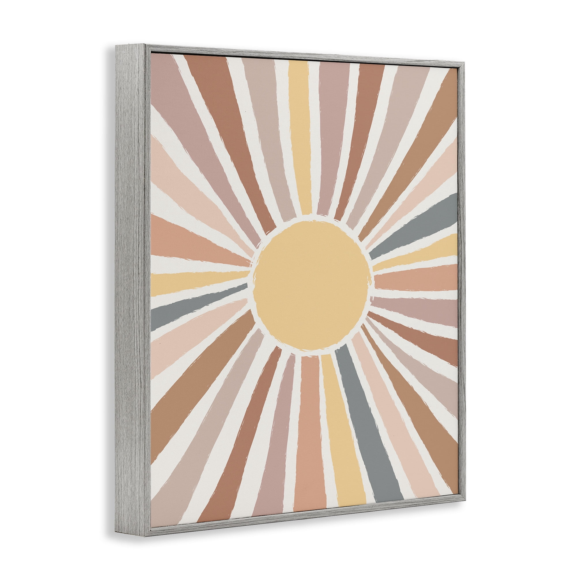 Stupell Industries Southwestern Desert Sun Rays Abstract Painting Gray Framed Art Print Wall Art, 24 x 30