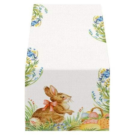 

Easter Table Flag Linen Digital Heat Transfer Table Runner Home Decor Tablecloth Oil And Stain Resistants Non Slip Room Decor