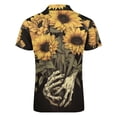 thumbnail image 5 of Sunflower Skull (2) Men Zipper T-shirt Summer Casual Short Sleeve T-shirt Top, 5 of 7