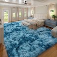 thumbnail image 4 of Janvonne 8x10 Fluffy Shag Area Rug,Tie-dye Peacock Blue Ultra Soft Plush Fuzzy Shaggy Carpet for Living Room Bedroom, Non-Slip Floor Rug for Kids Girls Room Nursery, Cozy Indoor Home Decor, 4 of 8