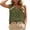 01-Army Green, variant on Yutgune Women's V Neck Hollow Out Linen Cotton Tank Top Sleeveless Casual Summer Blouse Shirt