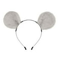 thumbnail image 4 of Mouse Serre-Tête Oreilles Déguisement Peluche Coiffe pour Mascarade Jeu de Rôle Vacances Gris, 4 of 10