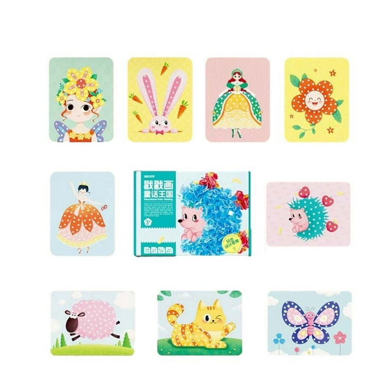 Brand New Fabric Art Frenzy - Kit de manualidades de papel para niñas de 3  a 8 años, Kit de manualidades para niños, Tela por número Arte y  manualidades, sin costura, haciendo