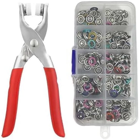Snap Fastener Kit with Pliers, for Fabric, Clothes, Hats, Sewing