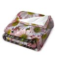 thumbnail image 3 of NIANHE Pink Flower Vase blanket, comfortable and soft, warm casual blanket, printed design, winter sofa dormitory home decoration, must-have travel product. Size is 50x60 inches., 3 of 9