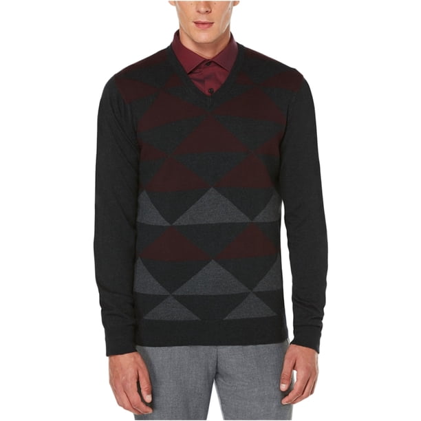 Perry Ellis Mens Intarsia Pullover Suéter, Rojo, Pequeño Perry Ellis Pull-over