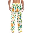 thumbnail image 4 of FORMRS Mens Pajama Pants with Pockets Sleepwear Lounge Bottoms Sizes S-2XL, Retro Orange Floral, 4 of 7