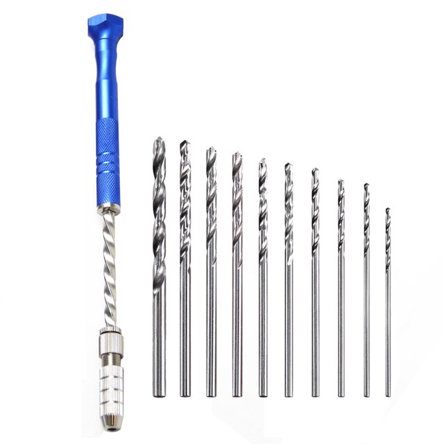 11PCS Hand Drill Set Novelty Mini Pin Vise Hand Drill Bit Twist Drill Bit