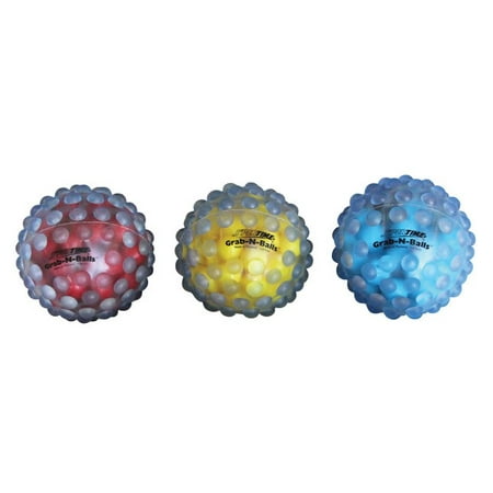 Abilitations Sportime Grab-N-Balls Soft Gel Therapy Ball Set, 4", Assorted Primary Colors, Set of 3