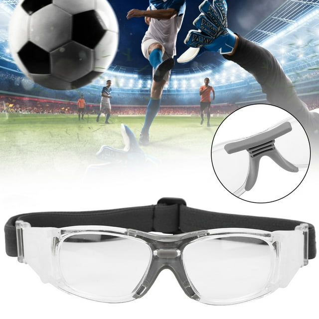 Sport Goggles, Explosion Proof Adjustable Strap Basketball Glasses Impact Resistant For Hiking Transparent White