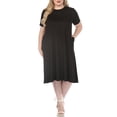 thumbnail image 2 of White Mark Women's Plus Size Crew Neck T-Shirt Dress, 2 of 6