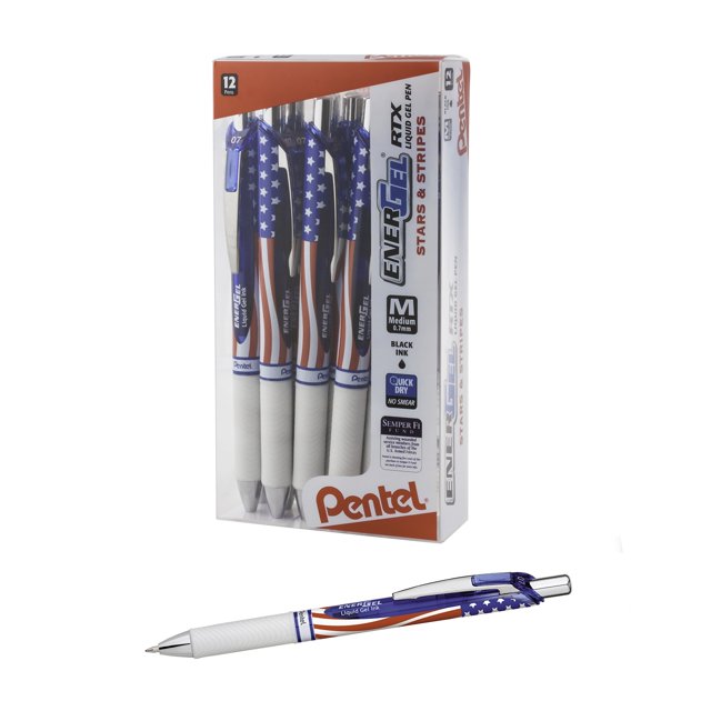 Bolígrafo Pentel EnerGel RTX, gel líquido retráctil, 0,7 mm, color negro