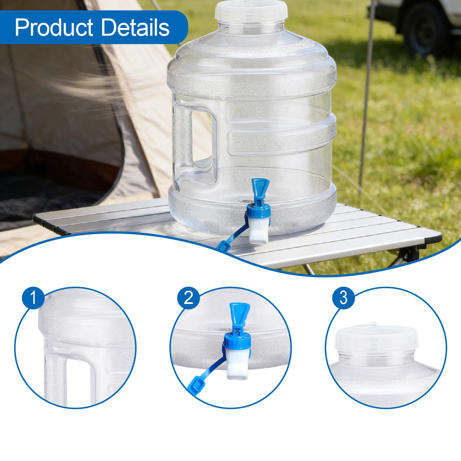 GARENDE Camping Water Jug with Spigot 11.3L Hydration Bucket for Vehicle Hiking Home
