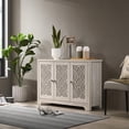 thumbnail image 4 of 29.5 In. H X 41.7 In. W Dusty Grey Oak Wood Shoe Storage Cabinet With 3 Doors, 4 of 5