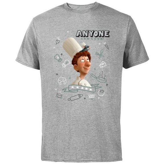 Disney PIXAR Ratatouille Remy & Linguini Anyone Can Cook - Short Sleeve Cotton T-Shirt for Adults - Customized-Athletic Heather