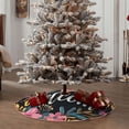 thumbnail image 4 of Lukts Floral Welcome Sign Print Color Life Christmas Tree Skirt, Winter Holiday Tree Mat Decoration ,Can be Used as A Shawl-36", 4 of 6