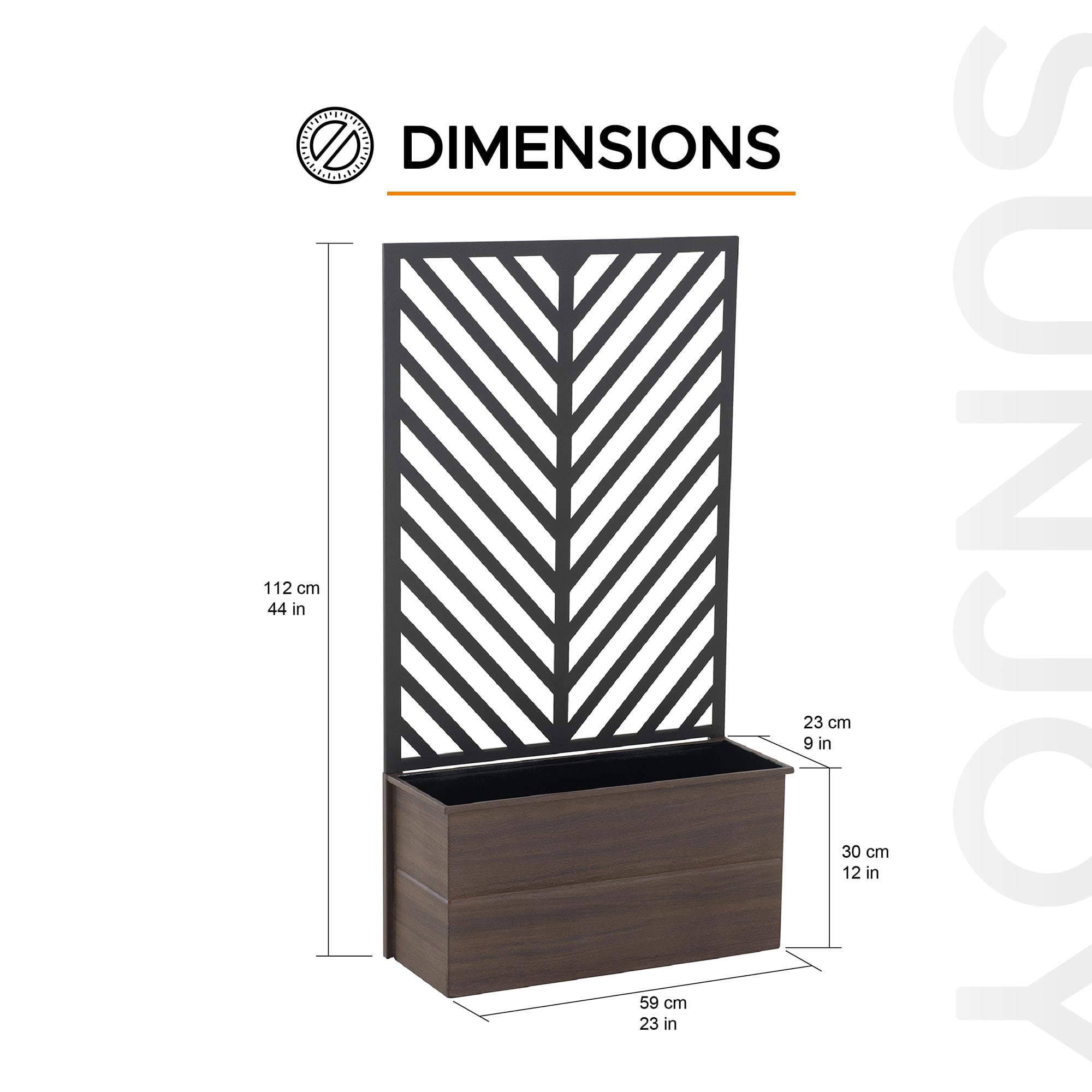 Sunjoy Planter With Screen - 24.02 in. L x 9.06 in. W x 44.09 in. H