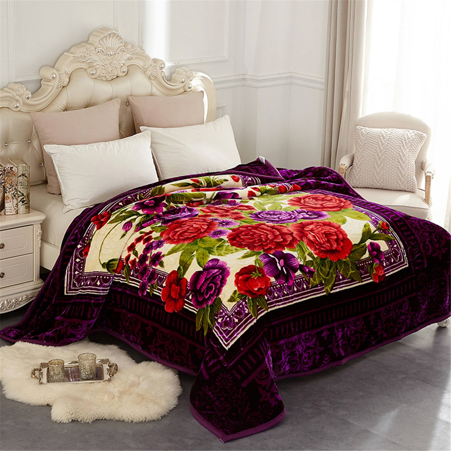 High Quality Wool Material Quilt Comforter Winter Thick Blanket Solid Color Soft 