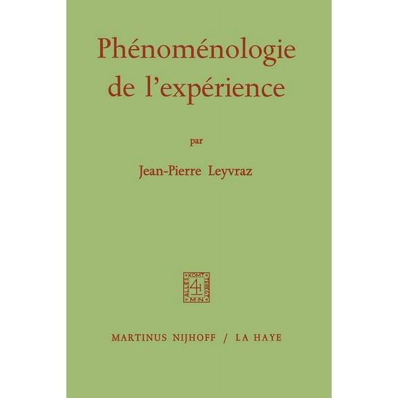 Phénoménologie de l'Expérience, (Paperback)