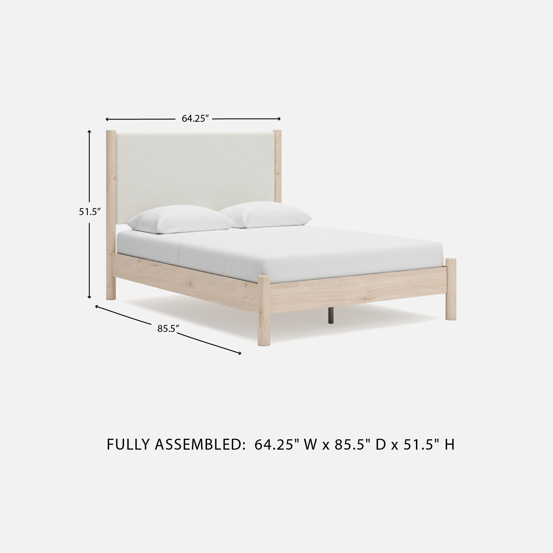 Signature Design by Ashley Cadmori Queen Upholstered Panel Bed with Two-Tone Finish and Rails