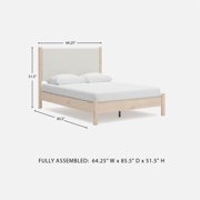 Signature Design by Ashley Cadmori Queen Upholstered Panel Bed with Two-Tone Finish and Rails