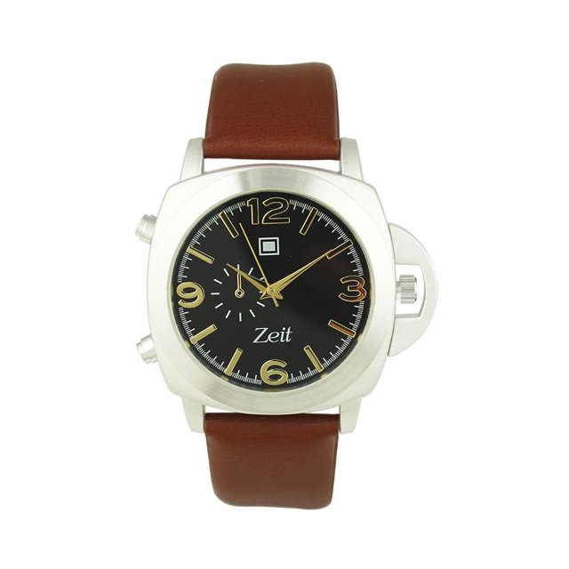 Reloj Zeit/Hombre/Tactopiel/Camel/ Caja Plateada /Cara Negra/ Horas en Dorado Zeit Tactopiel