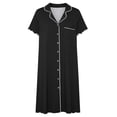 thumbnail image 6 of yillto Women Nightshirts Buttons down Nightgown Short Sleeve V Neck Sleepwear Pajamas Dress with Pockets, 6 of 7