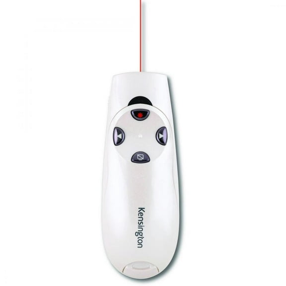 Kensington Presenter Expert Wireless with Red Laser - Pearl White - Wireless - Radio Frequency - 2.40 GHz - Pearl White - USB - 6 Button(s)
