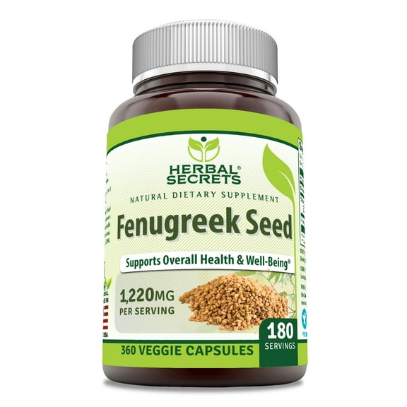 Herbal Secrets Fenugreek Seed 1220 Mg Per Serving 360 Veggie Capsules Supplement | Non-GMO | Gluten Free | Made in USA