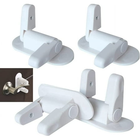 4 Pack Child Proof Door Knob Covers Door Lever Lock Door Knob Child Proof Baby Proofing Door Lock,Durable ABS with 3M Adhesive Backing, Cabinet Locks for Babies