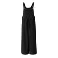 thumbnail image 3 of Baqcunre Jumpsuits For Women,Casual Loose Sleeveless Adjustable Straps Wide Leg Jumpsuit With 3 Pockets,Pants For Women,Rompers For Women 2023,Overalls For Women Loose Fit,Womens Clothes,Black,L, 3 of 4